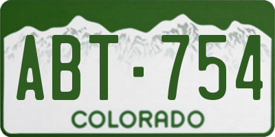 CO license plate ABT754