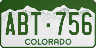 CO license plate ABT756
