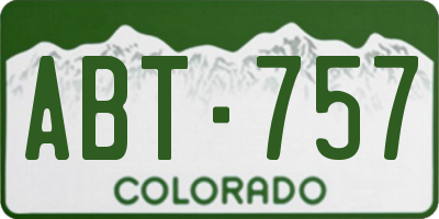 CO license plate ABT757