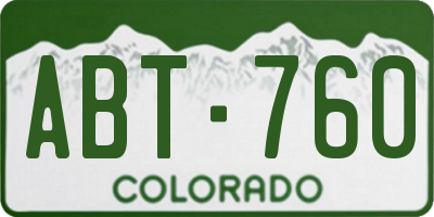 CO license plate ABT760