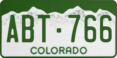 CO license plate ABT766