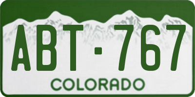 CO license plate ABT767