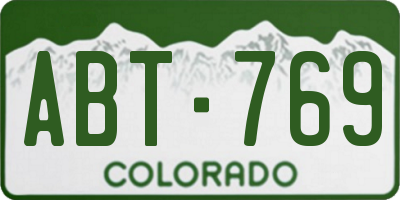 CO license plate ABT769