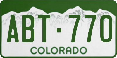 CO license plate ABT770