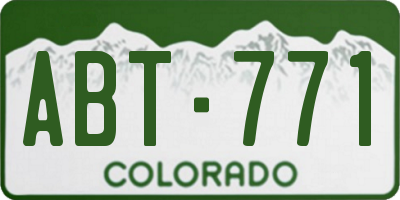 CO license plate ABT771