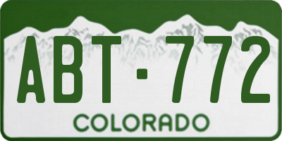 CO license plate ABT772