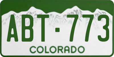 CO license plate ABT773