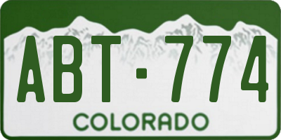 CO license plate ABT774