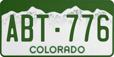 CO license plate ABT776