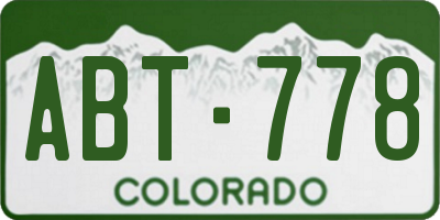 CO license plate ABT778