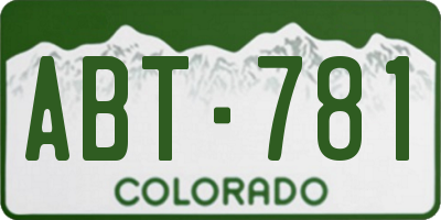 CO license plate ABT781