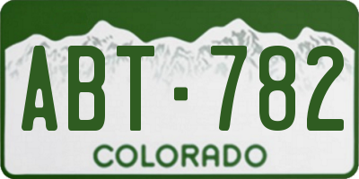 CO license plate ABT782