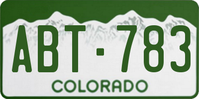 CO license plate ABT783