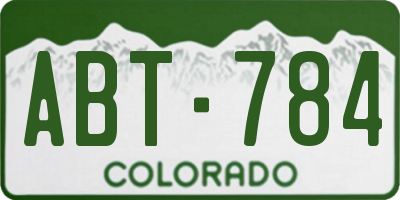 CO license plate ABT784