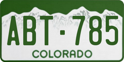 CO license plate ABT785