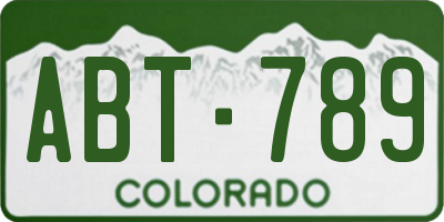 CO license plate ABT789