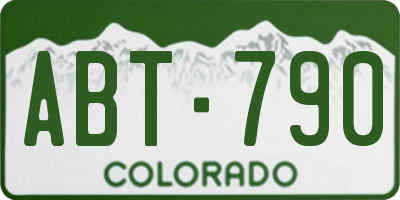 CO license plate ABT790