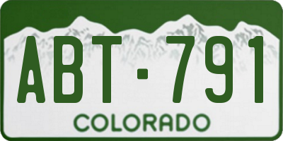 CO license plate ABT791