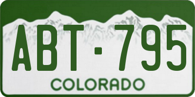 CO license plate ABT795