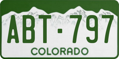 CO license plate ABT797