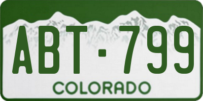 CO license plate ABT799