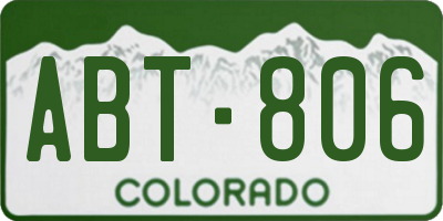 CO license plate ABT806