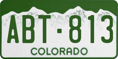 CO license plate ABT813
