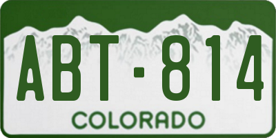 CO license plate ABT814