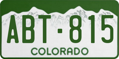 CO license plate ABT815