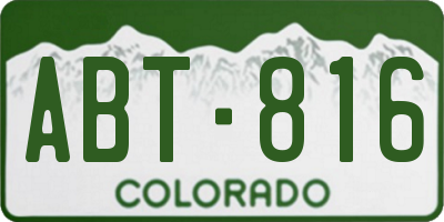 CO license plate ABT816
