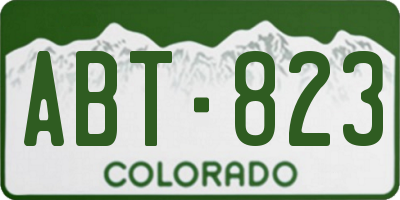 CO license plate ABT823