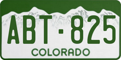 CO license plate ABT825