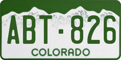 CO license plate ABT826