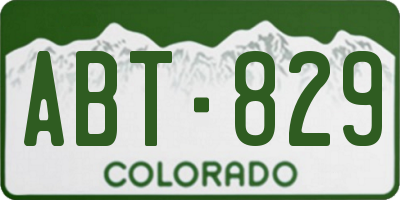 CO license plate ABT829