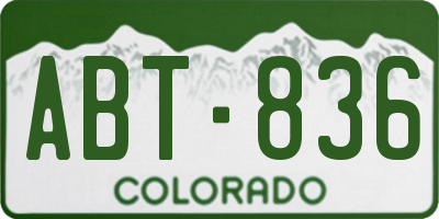 CO license plate ABT836