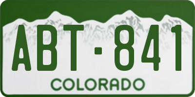 CO license plate ABT841