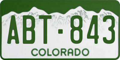 CO license plate ABT843