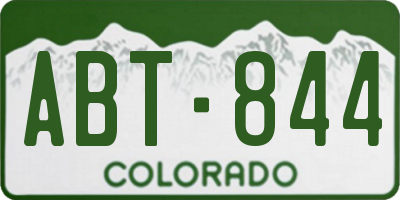 CO license plate ABT844