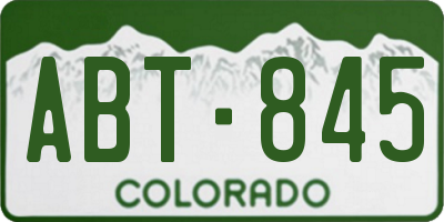 CO license plate ABT845