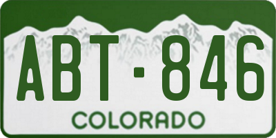 CO license plate ABT846
