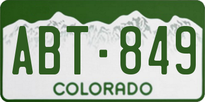 CO license plate ABT849