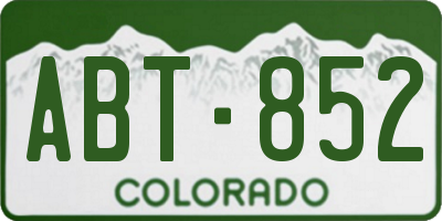CO license plate ABT852