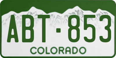CO license plate ABT853