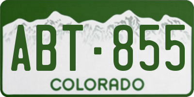 CO license plate ABT855