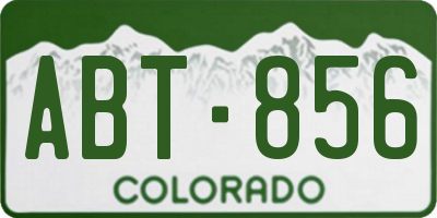 CO license plate ABT856