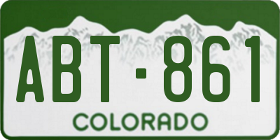 CO license plate ABT861