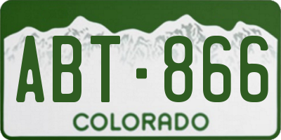 CO license plate ABT866