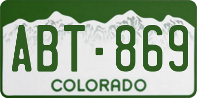 CO license plate ABT869