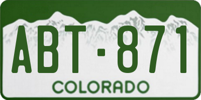 CO license plate ABT871
