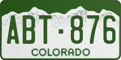 CO license plate ABT876